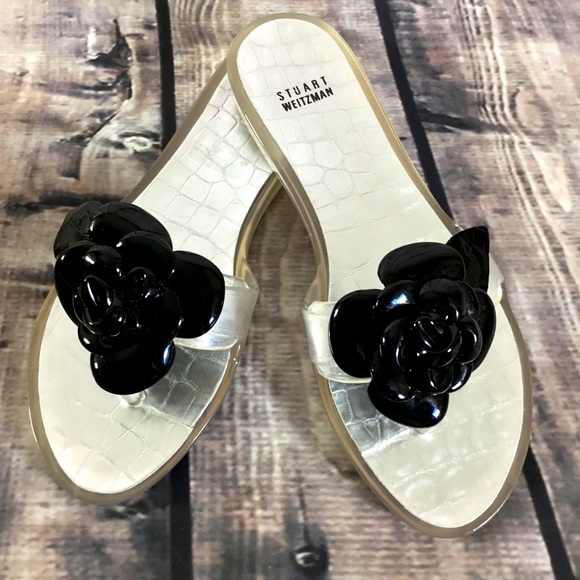 Stuart Weitzman Shoes - Stuart Weitzman Floral Jelly Slide Flip Flops